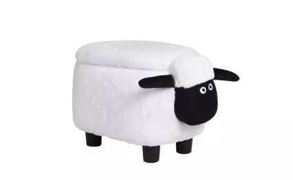 Детска табуретка бяла овца