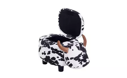 Детска табуретка черно-бяла крава