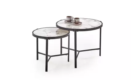 Холна маса Fatima бял мрамор/черен