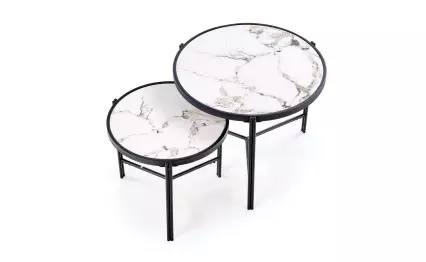 Холна маса Fatima бял мрамор/черен