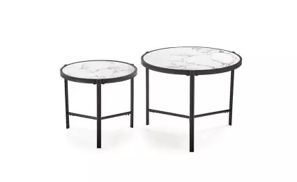 Холна маса Fatima бял мрамор/черен