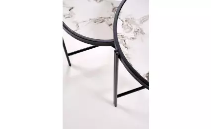 Холна маса Fatima бял мрамор/черен