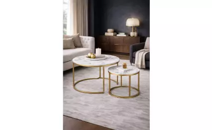 Холна маса Paola бял мрамор