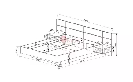 Легло Сити 7088 с нощни шкафчета