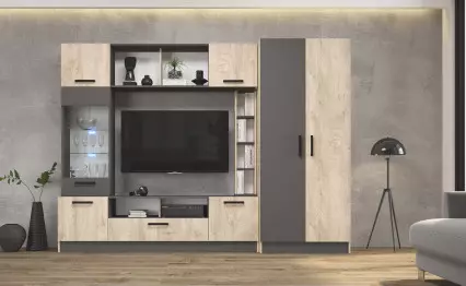 Секция Опал 2 дъб елеганс/графит