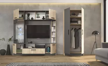 Секция Опал 2 дъб елеганс/графит