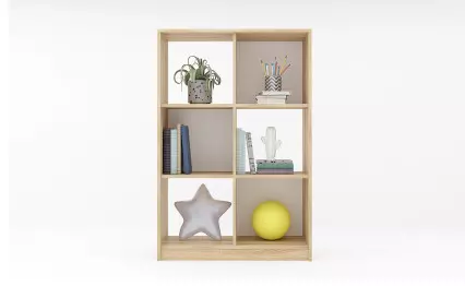 Етажерка Сидни дъб сонома/антрацит/бяло гланц