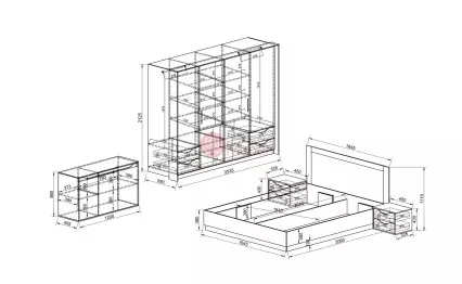 Спален комплект Сити 7092