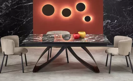 Трапезна маса Hilario черен мрамор