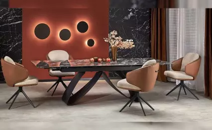 Трапезна маса Hilario черен мрамор