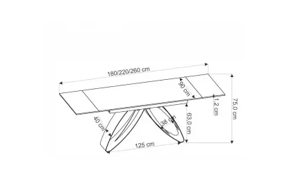 Трапезна маса Hilario бежов мрамор