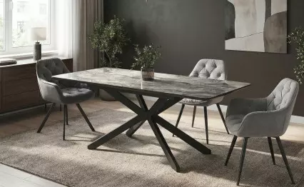 Трапезна маса Mona черен мрамор