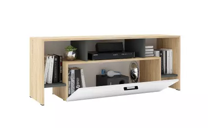 ТВ шкаф Сидни дъб сонома/антрацит/бял гланц