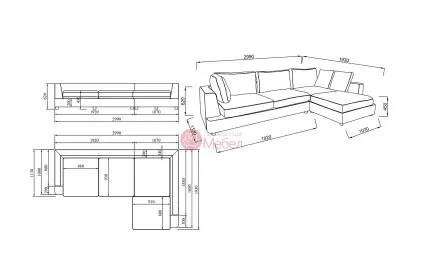 Ъглов диван Gondolo